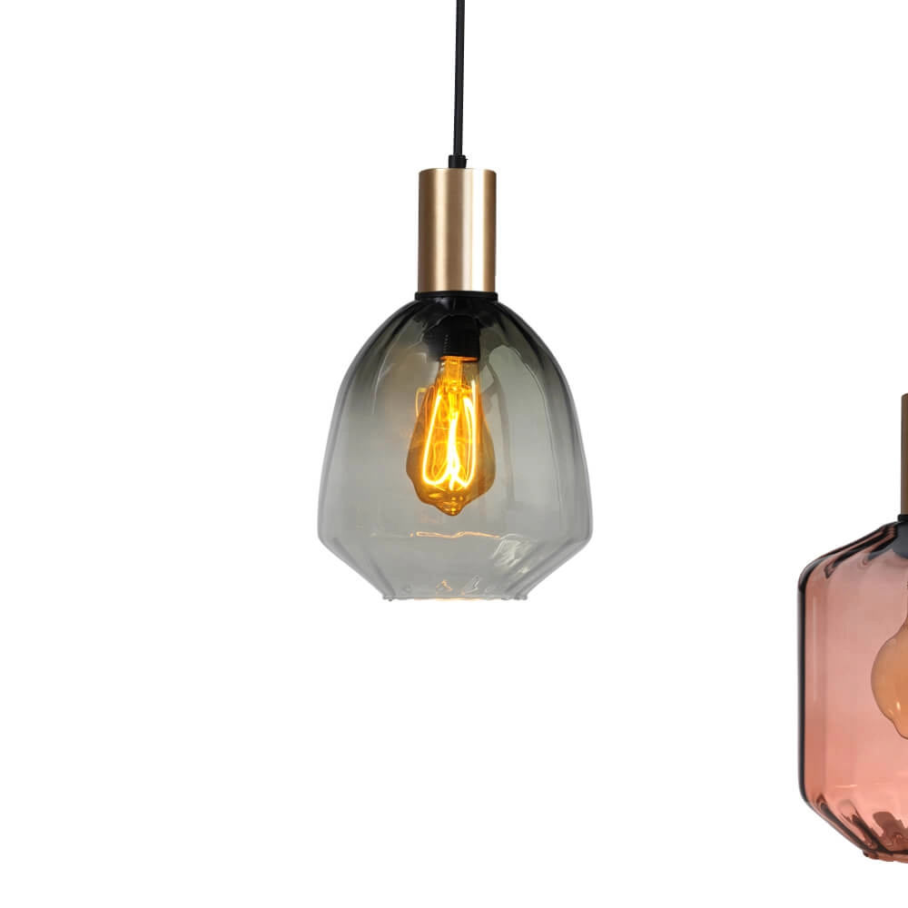 6-light hanging lamp - gold - Porto with different glasses Masterlight 8718121270661