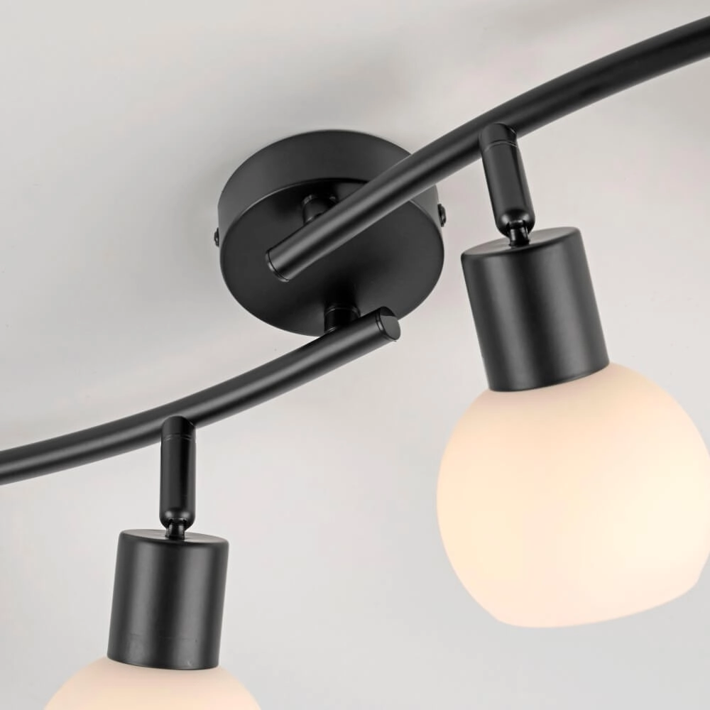 Black ceiling lamp Loki 4-light Just Light 4043689000790
