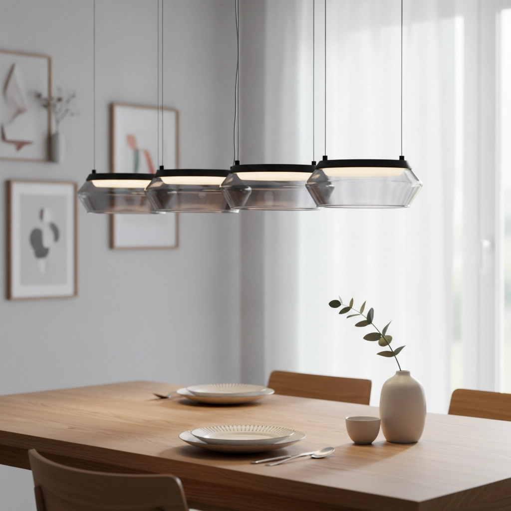 Sleek pendant lamp Jailyn Straight 5-light