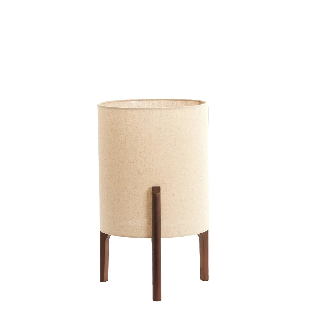 Table lamp Litto Ø 28cm - walnut with natural linen