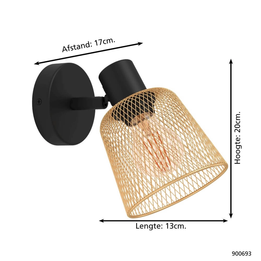 Wall light Coslada Gold with black Eglo 9008606262052