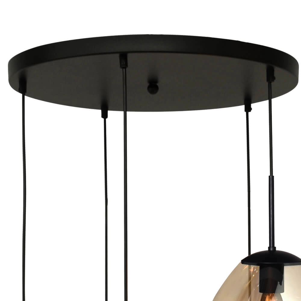 Vide hanging lamp Lava 5x gold glass Ø 24cm Masterlight 8718121286570