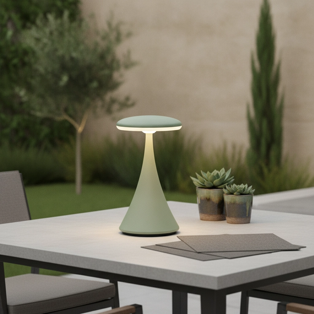 Table lamp Elbo olive green with USB