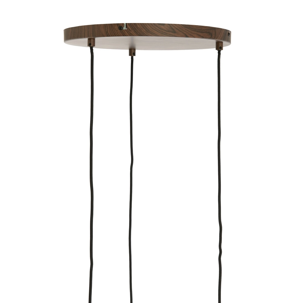 3-light pendant lamp Danialo walnut brown with rope Light & Living 8717807816711