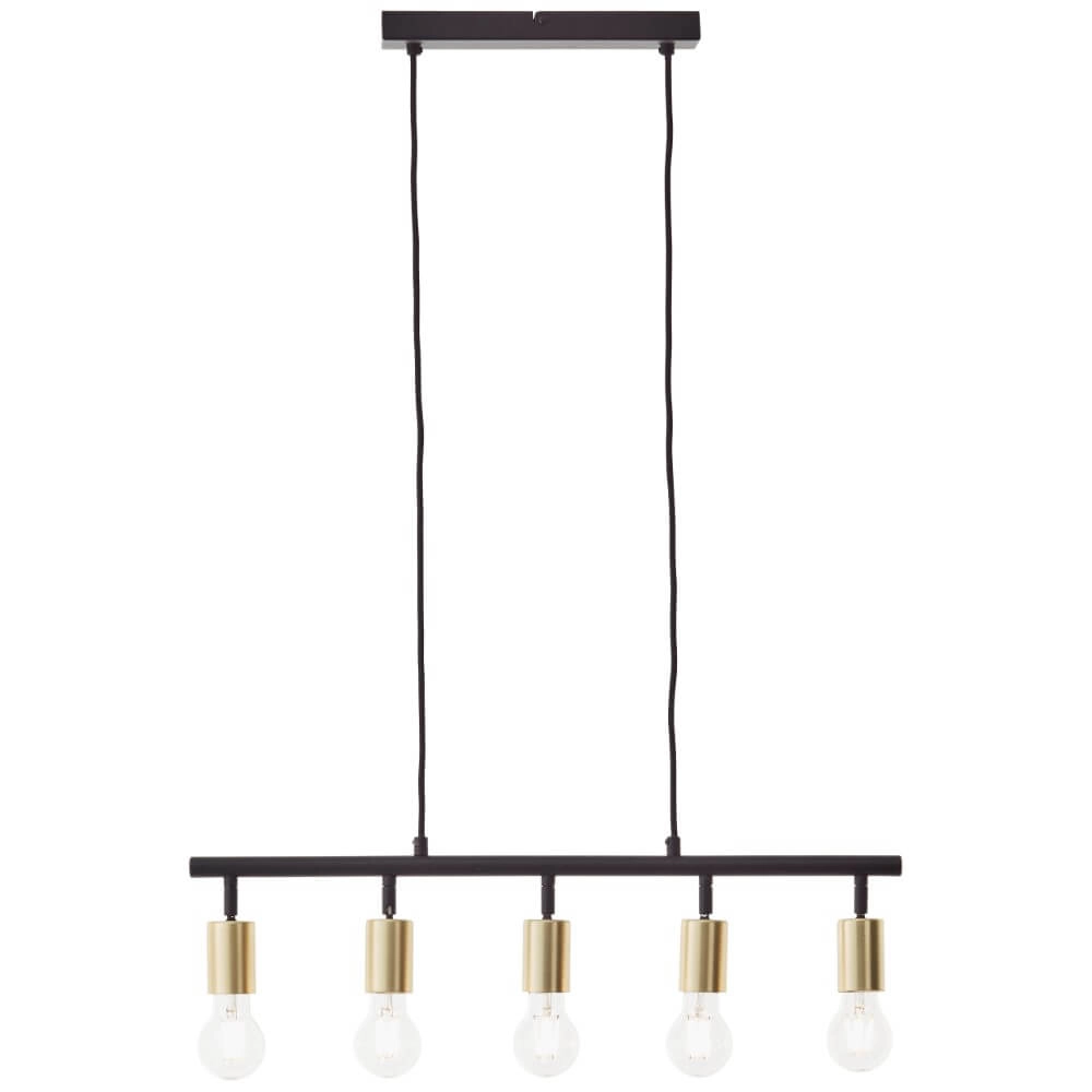 5-light pendant lamp Tiffany black with gold Brilliant 4004353406416