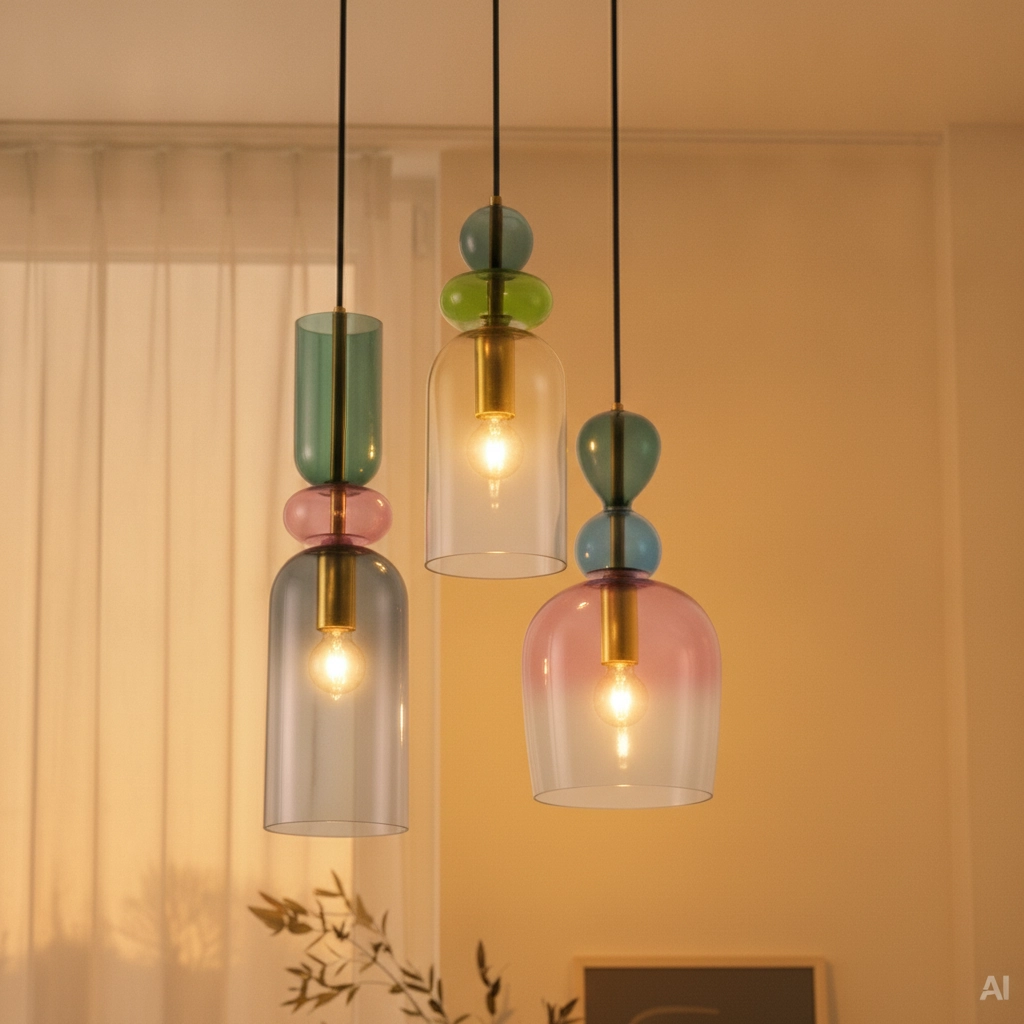 Colored pendant lamp Murano 3-light