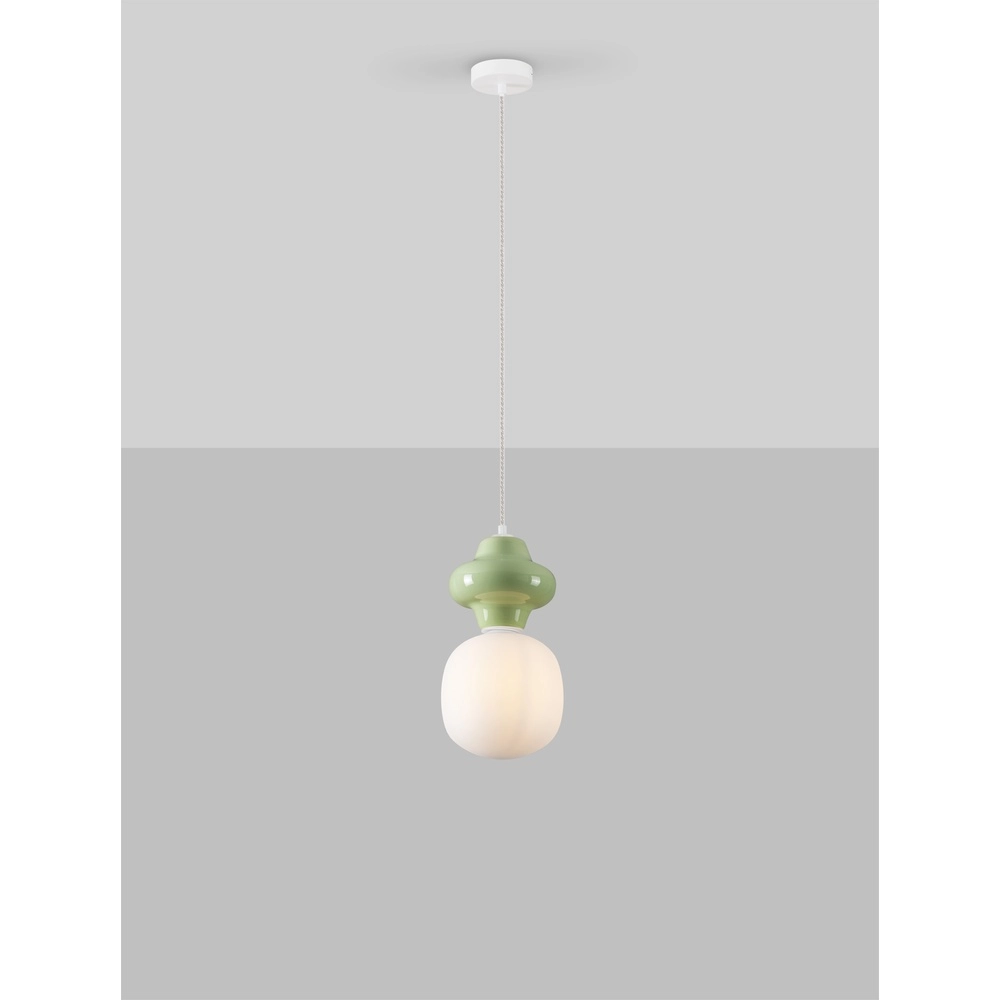 Pendant lamp Clio S light green ceramic Lyora 5212017461209