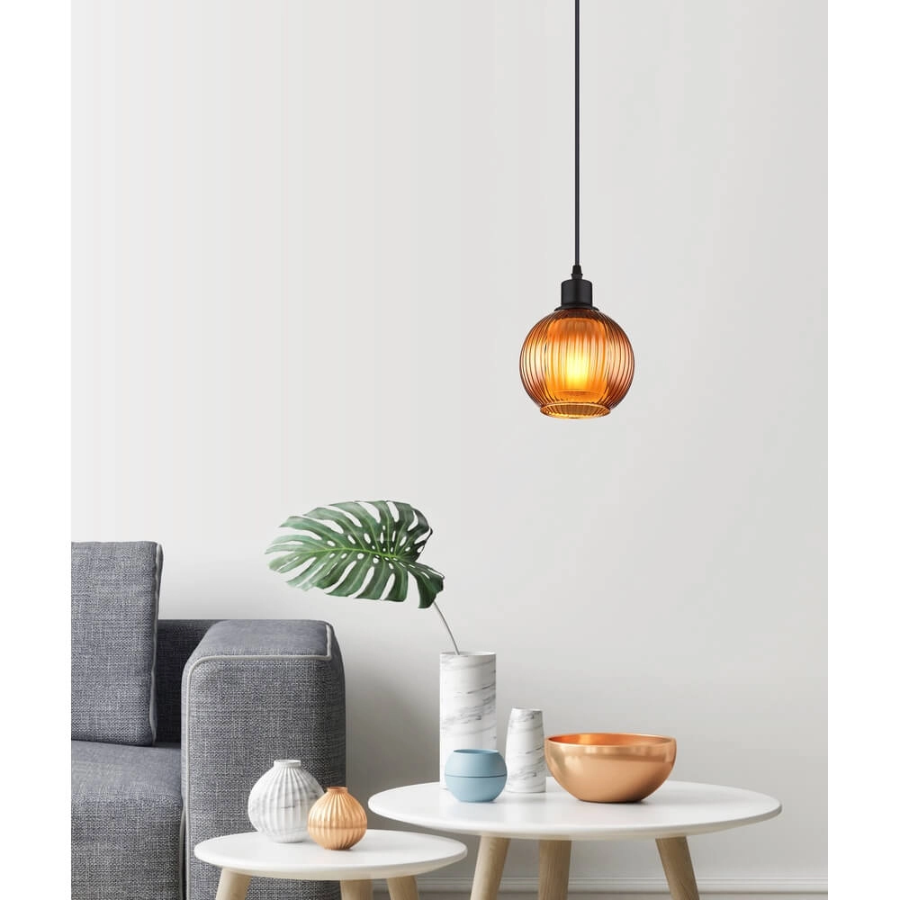 Pendant lamp Zumba orange glass Ø 15cm Globo 9007371455812