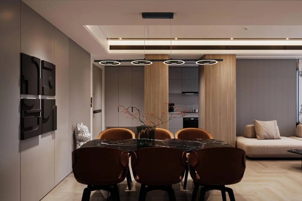 4-light modern pendant lamp Space black Searchlight 5053423274454