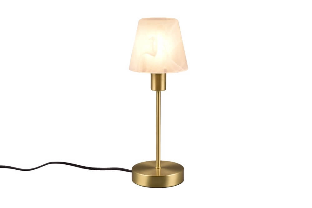 Table lamp Luis Ii gold with white glass