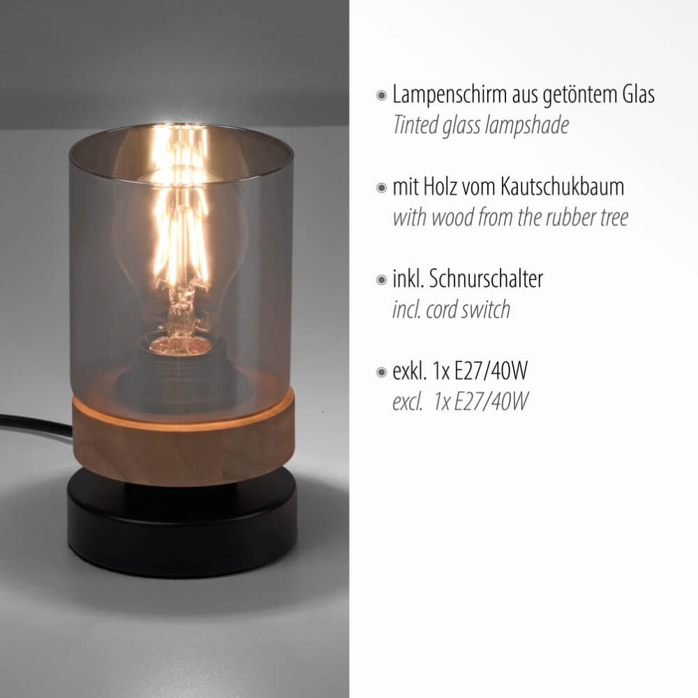 Table lamp Pasqual black Just Light 4043689986087