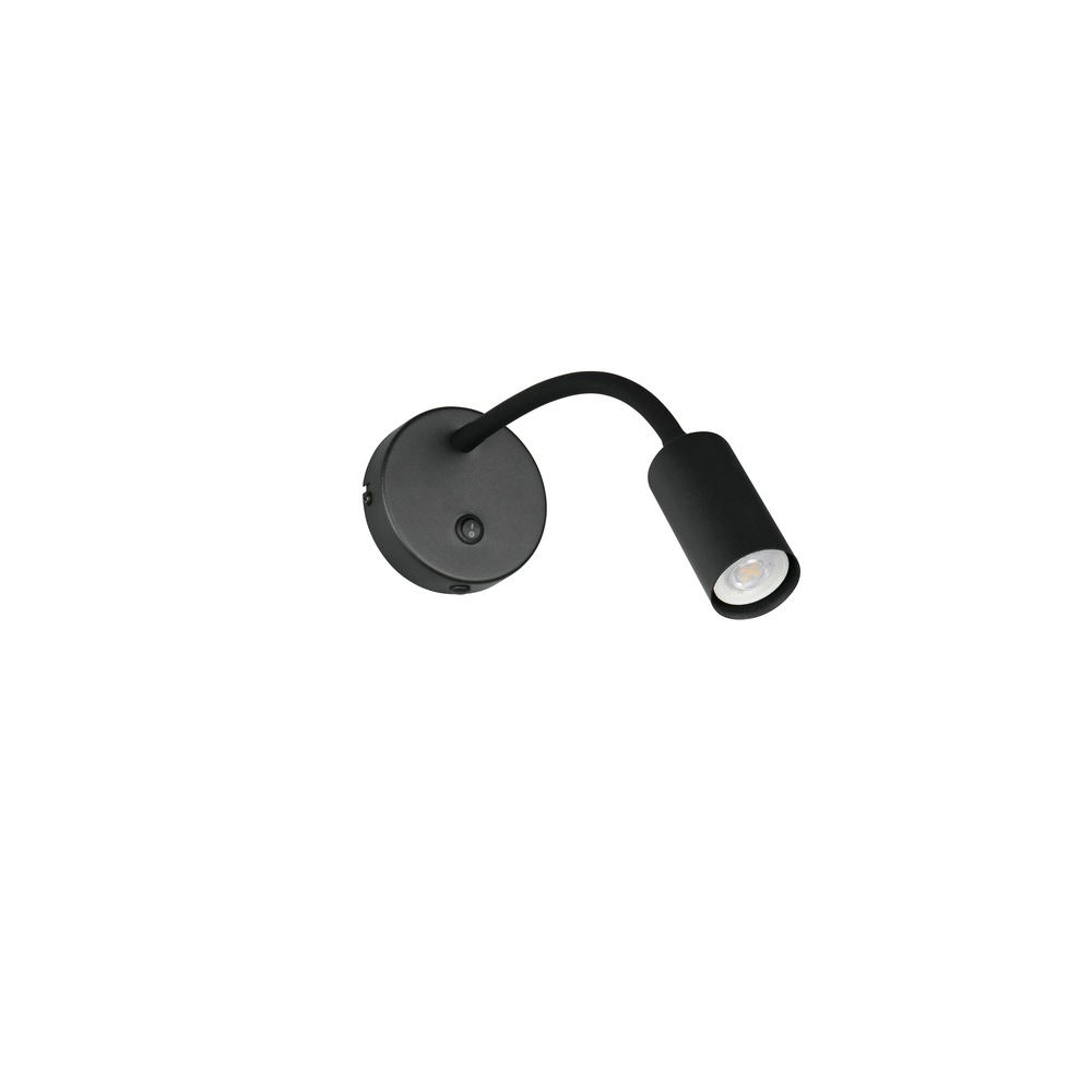 Wall light Taryn Black with switch Trio 4017807685671