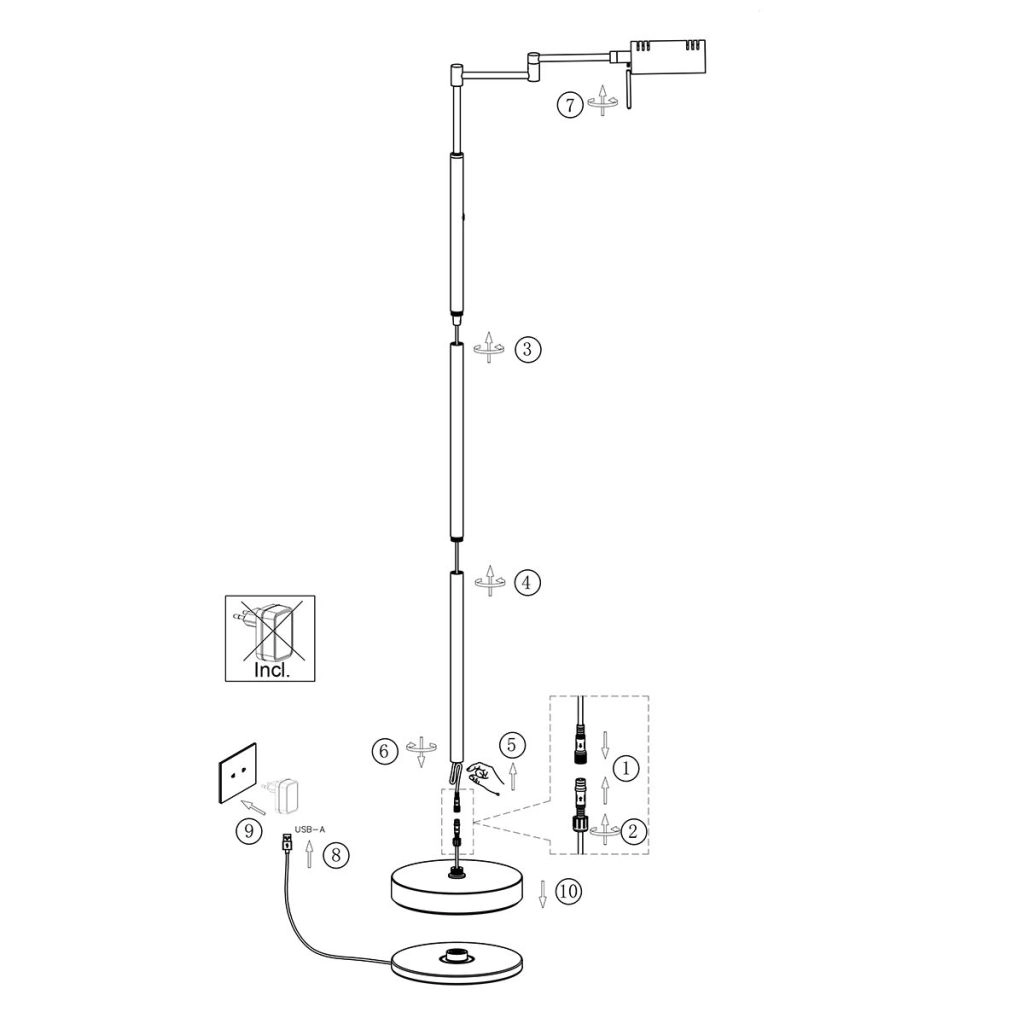 Reading lamp Glowgo Black rechargeable Steinhauer 8712746184532