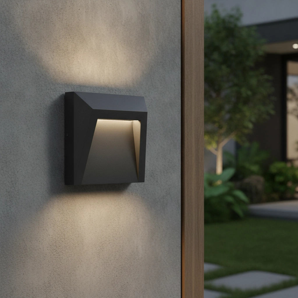 Square wall lamp Luton 12.5cm grey