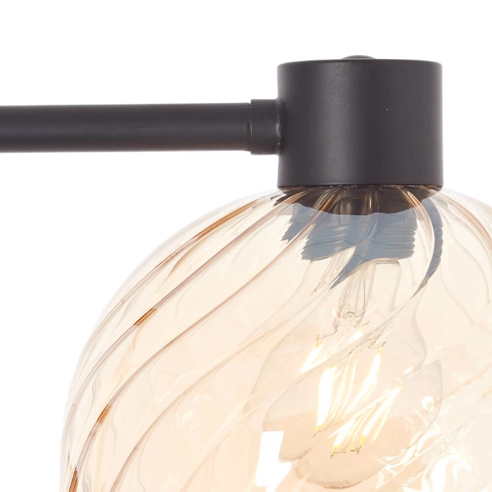 Floor lamp Casto black with amber glass Brilliant 4004353446849