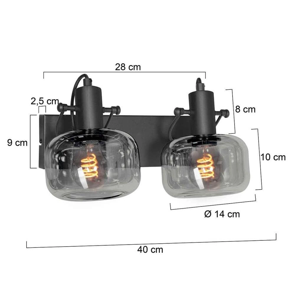 Double wall lamp Glaslic smoke glass Steinhauer 8712746174076