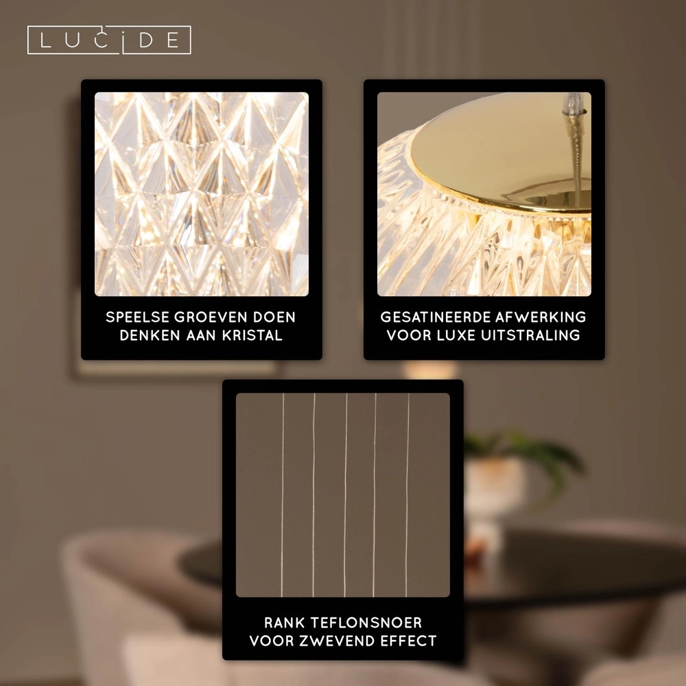 Golden pendant lamp Cintra Vide 5-light Lucide 5411212134417