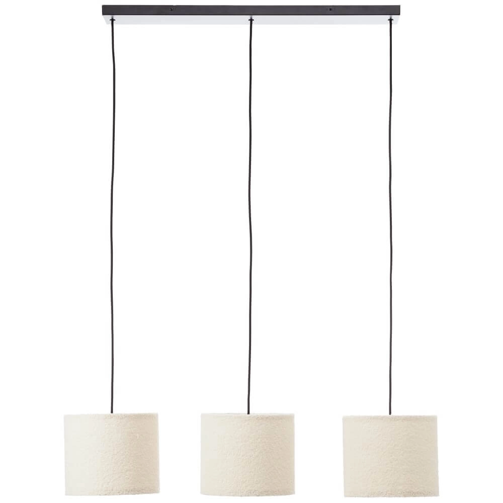 Cream pendant lamp Teddy 3-light Brilliant 4004353447273