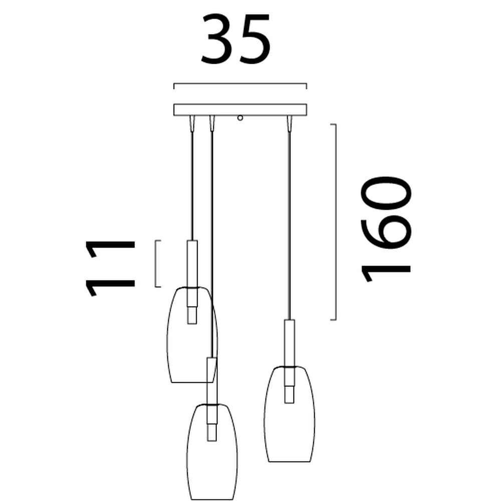 3L vide pendant lamp Lido Olive with Ø 11.5cm clear glass Masterlight 8718121335407