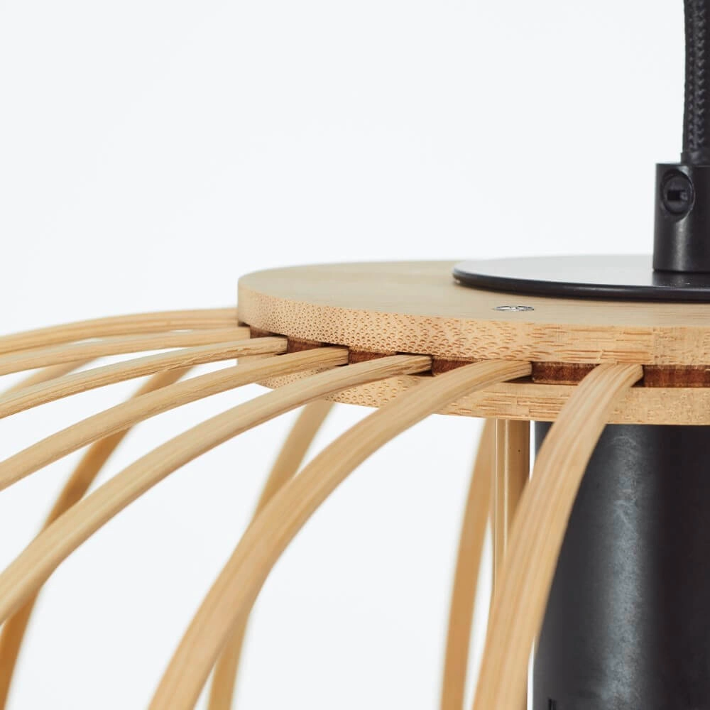 Wooden pendant lamp Enca Ø 40cm Brilliant 4004353428463