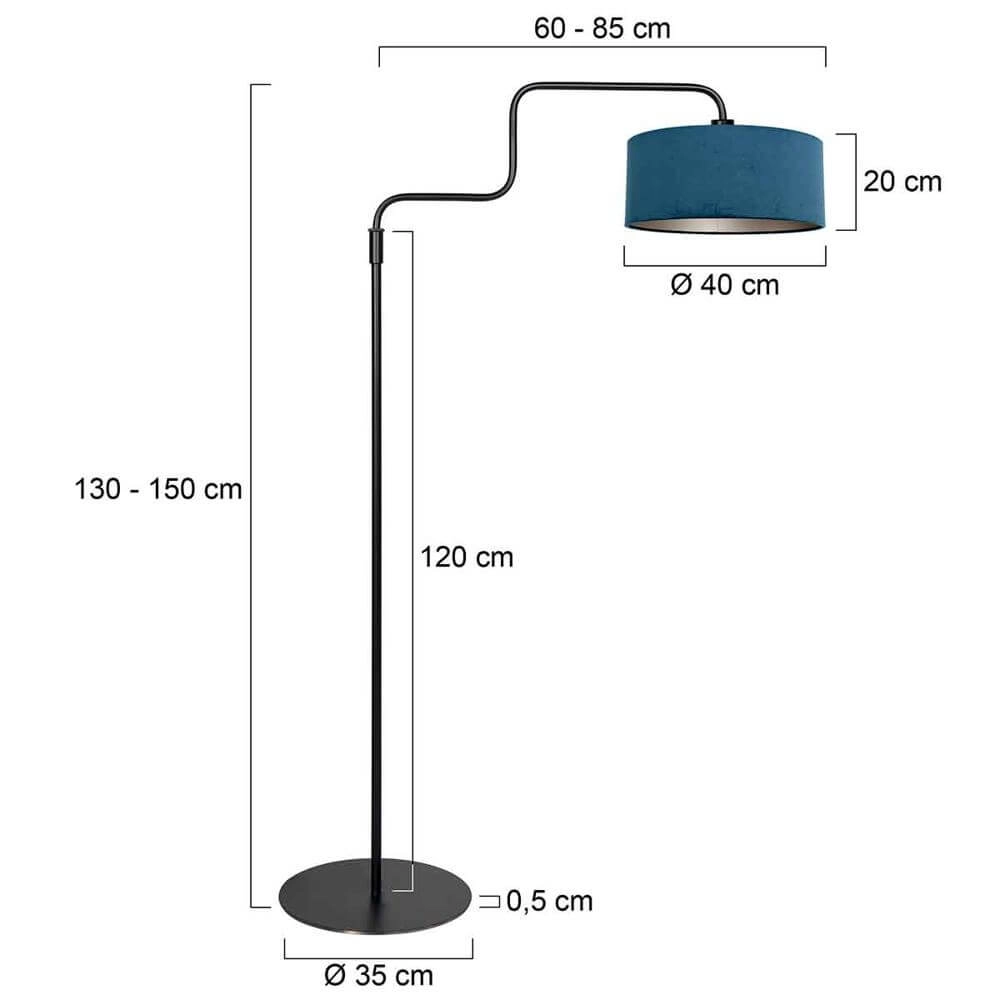 Floor lamp Bloeba black with blue hood Steinhauer 8712746177015