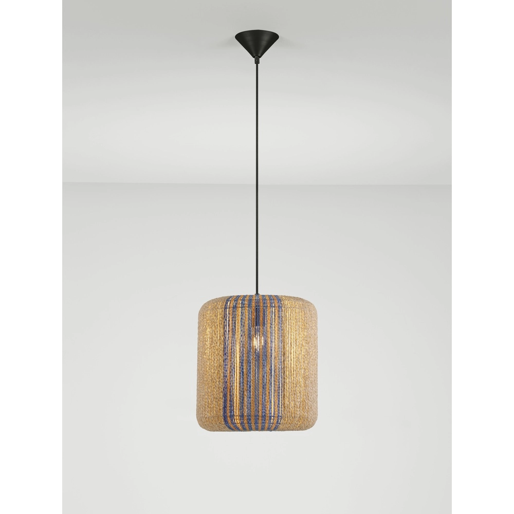 Pendant lamp Abby Ø 33cm blue with brown Lyora 5212017477316