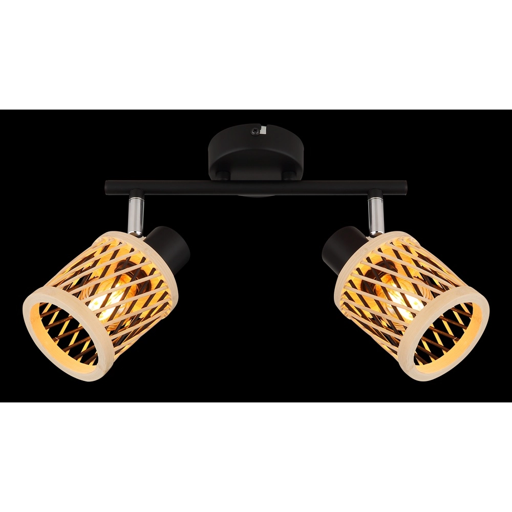 Wall lamp Mali 2-light black with caps Globo 9007371531714