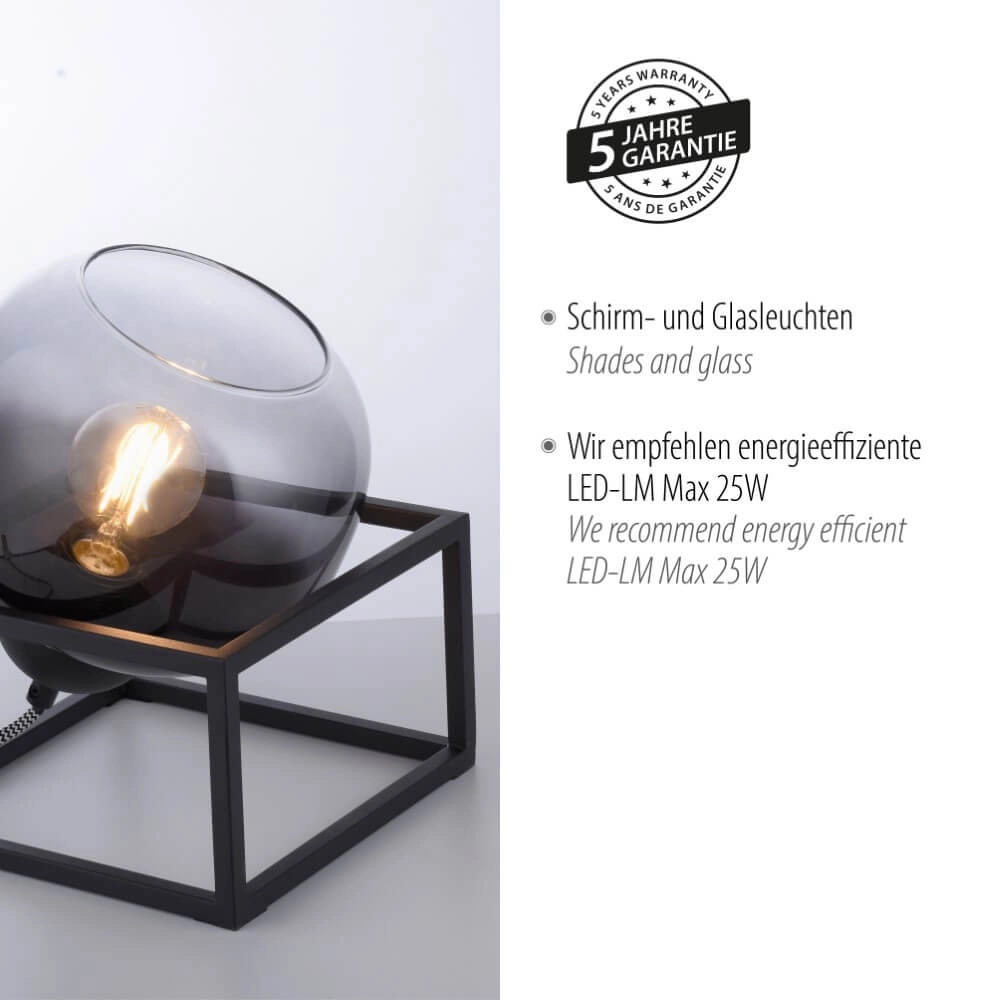 Black table lamp Zea Just Light 4043689993771