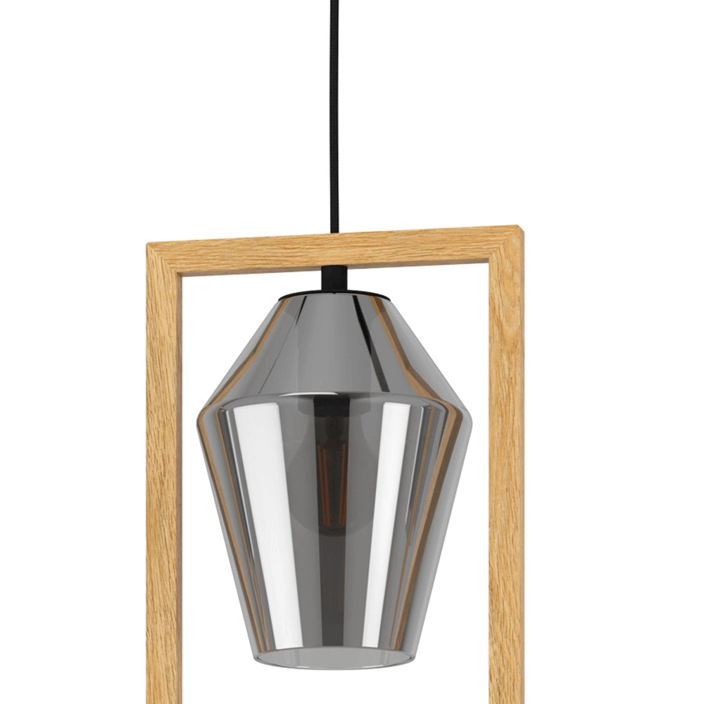 Wooden hanging lamp Viglioni dinner table Eglo 9002759997021