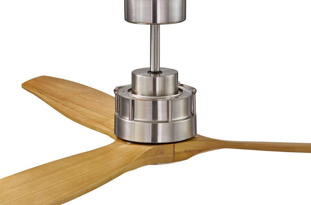 Wooden ceiling fan with stainless steel Airfusion Akmani Ø 152cm Beacon 9333509103981