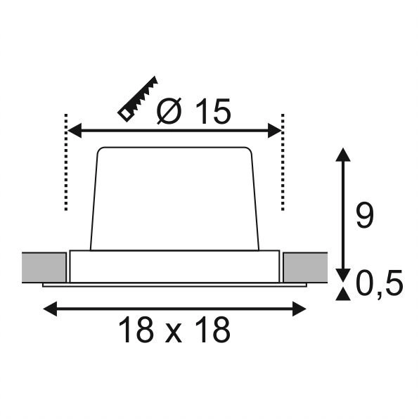 LED recessed spot New Tria DL Set Square 18cm 2700K - black SLV 4024163151795
