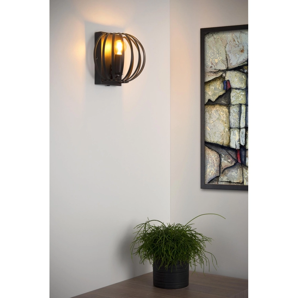 Wall lamp Manuela Black Lucide 5411212782762