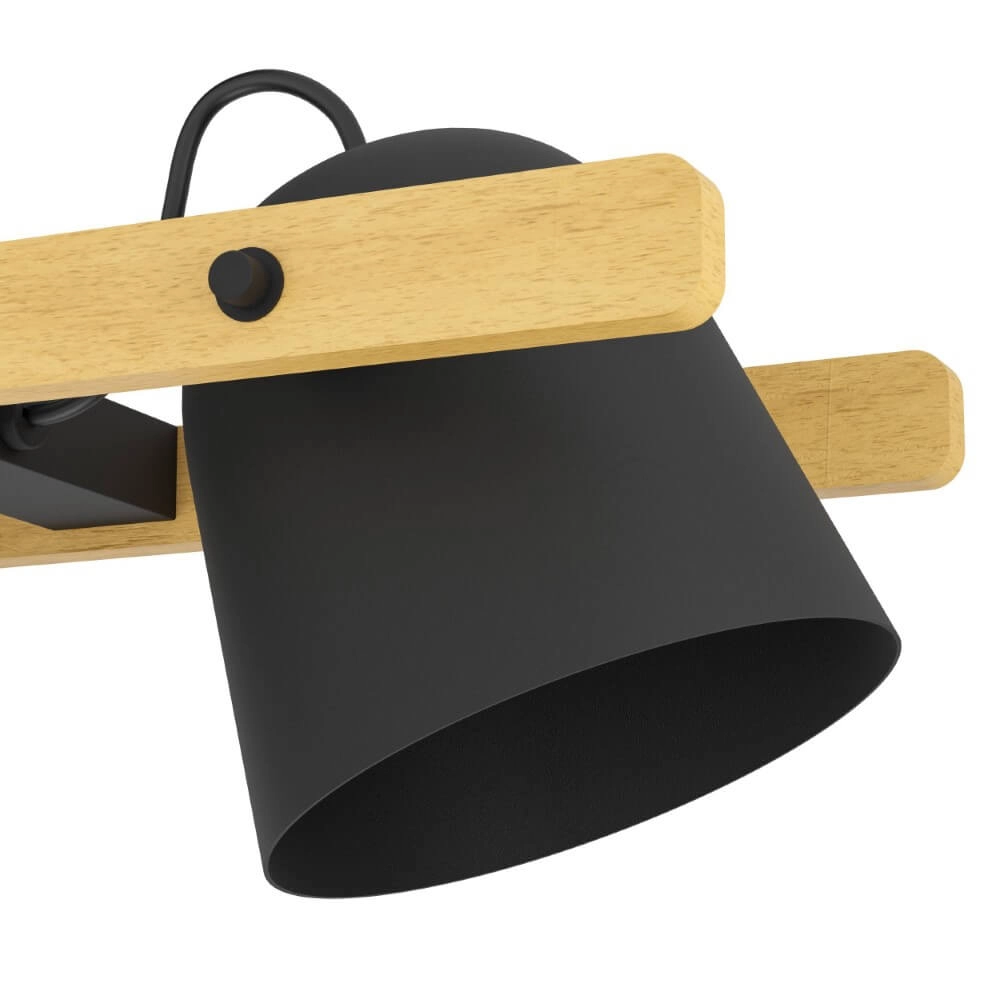 4-light pendant lamp Hornwood-Z black with wood Eglo 9008606274291