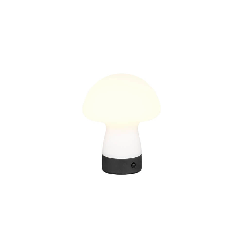 Table lamp Dooley rechargeable with white glass