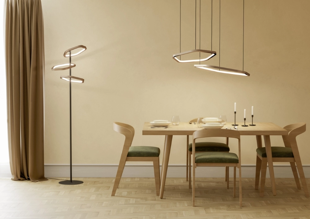 Unique floor lamp Estrella black with brown Stars of Light 9008606357789