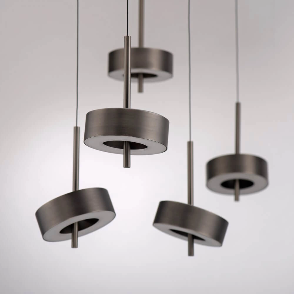 5-light pendant lamp Q-Rotate Brown Modern Paul Neuhaus 4012248383179