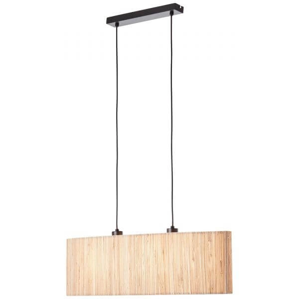 Pendant lamp Wimea Oval 78cm black with seagrass Brilliant 4004353393389