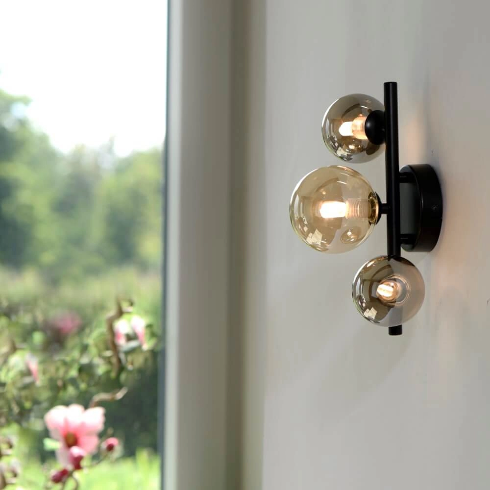 Black wall lamp Popsicle 3-light Paul Neuhaus 4012248375501