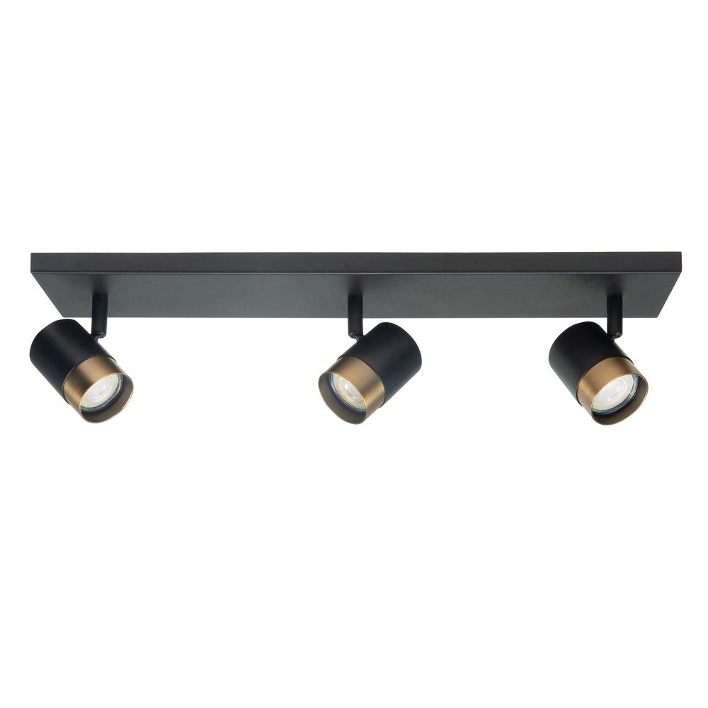 Mockery Savona Black with copper bronze 3-light straight