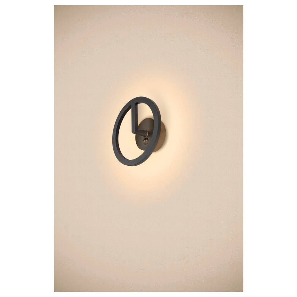 Sleek outdoor lamp Q-Ring with sensor - black SLV 4024163290746