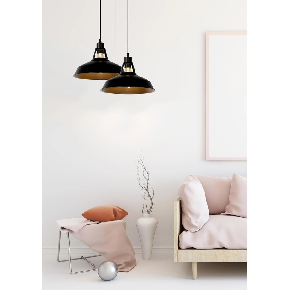 Industrial pendant lamp Brassy-Bis black Ø 31cm Lucide 5411212430236