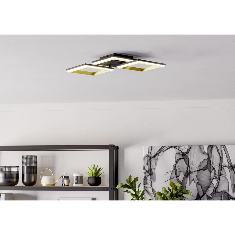 Ceiling led lamp Calliera Square - Black with Gold Eglo 9008606316144