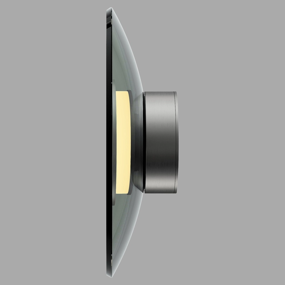 Wall lamp Pure Moon Ø 32cm - platinum with smoke glass