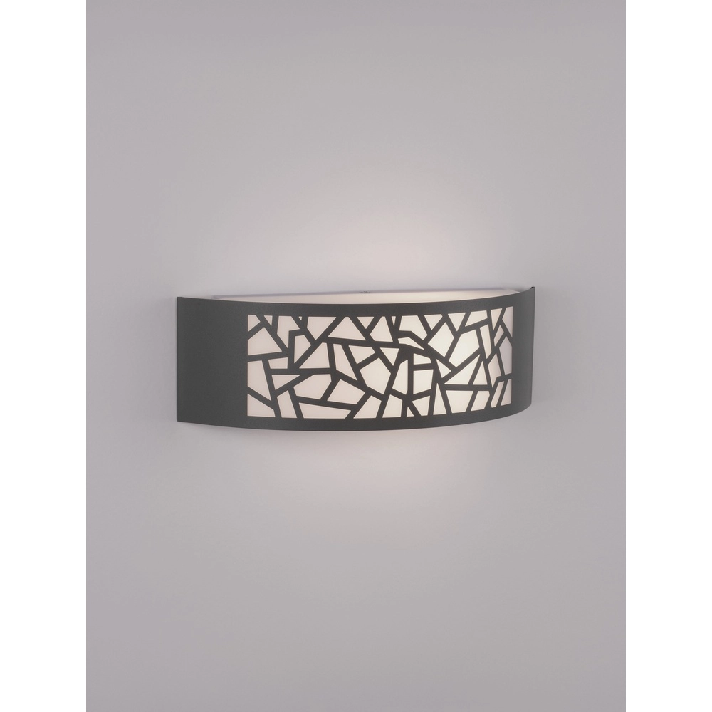 Grey wall lamp Zenith oval