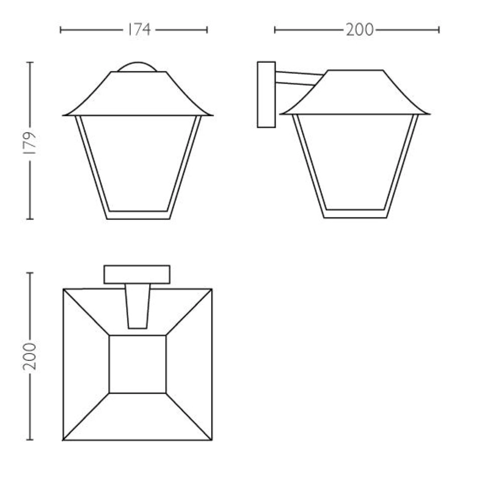 Outdoor light Alpenglow 20cm black Philips 8718696158159