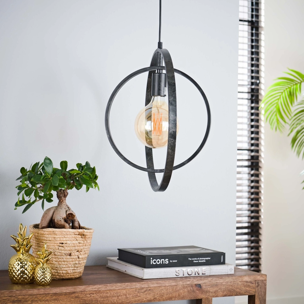 Modern pendant lamp Ø 40cm Turn charcoal Lyora 8716803513129