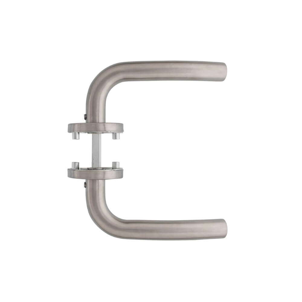 Door handle Lisa rosette with ridge stainless steel Intersteel 8714186129913