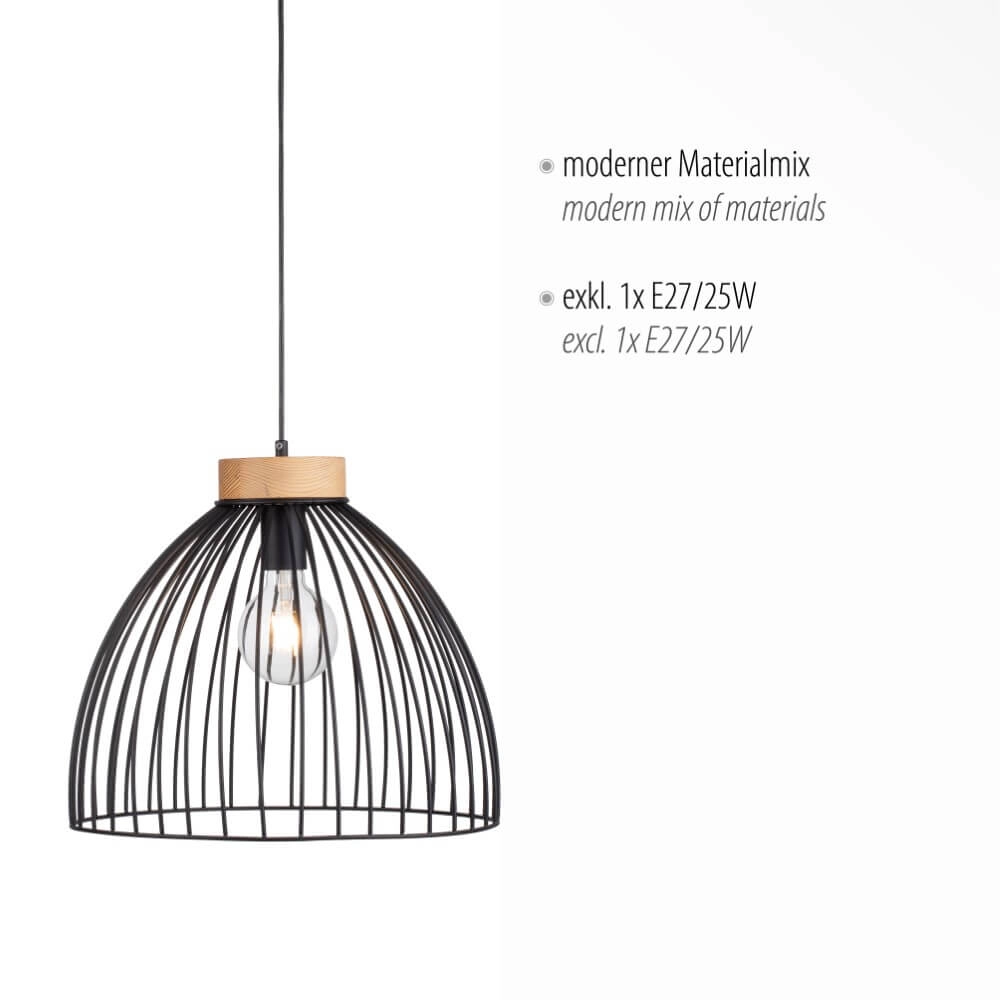 Pendant lamp Lami black Just Light 4043689982768