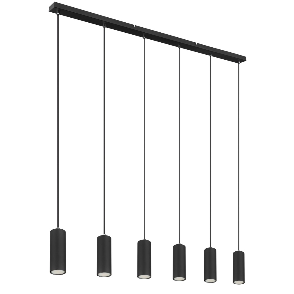 Pendant lamp Robby 6-light black Globo 9007371436583