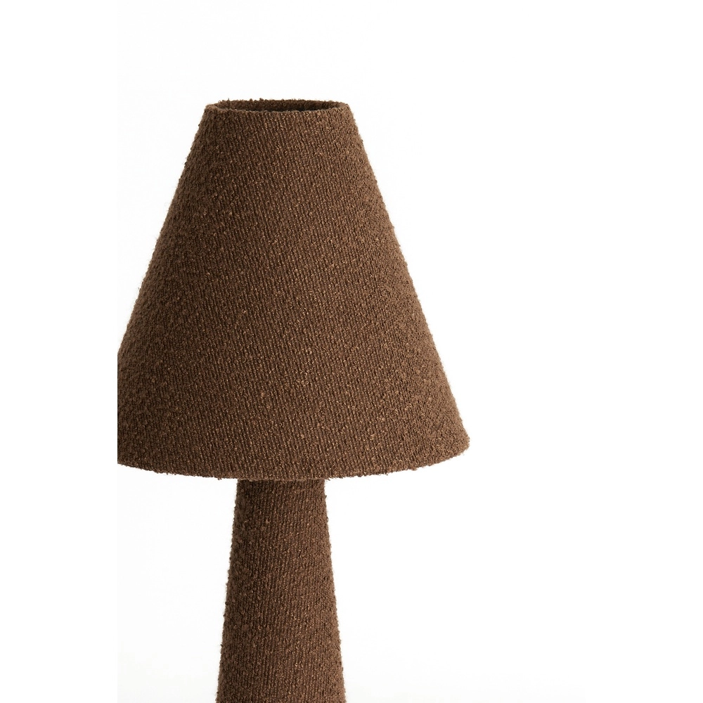 Floor lamp Devia Ø 50cm - bouclé - brown Light & Living 8717807759520